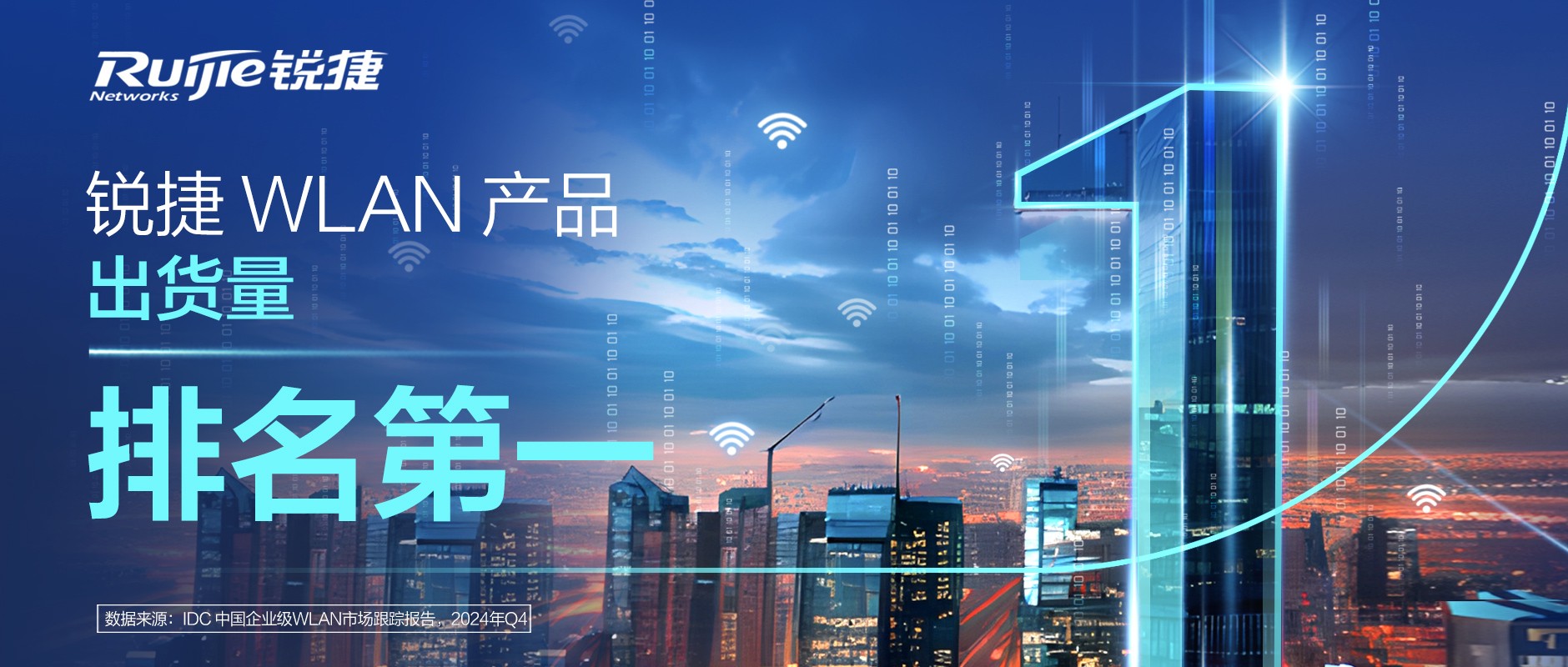 2024年锐捷WLAN产品出货量排名第一